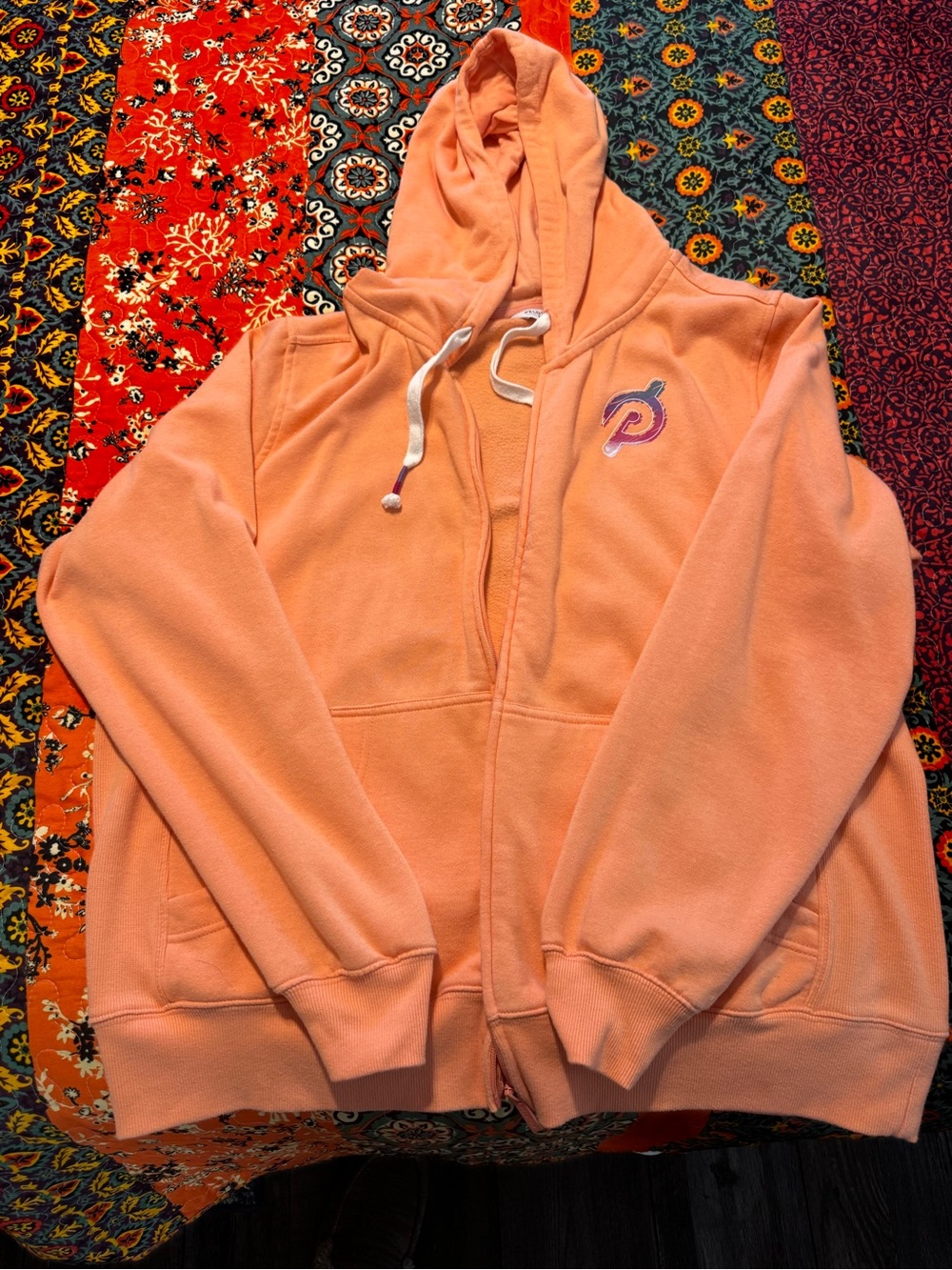 Peloton Peach Hoodie Zip-Up with Logo